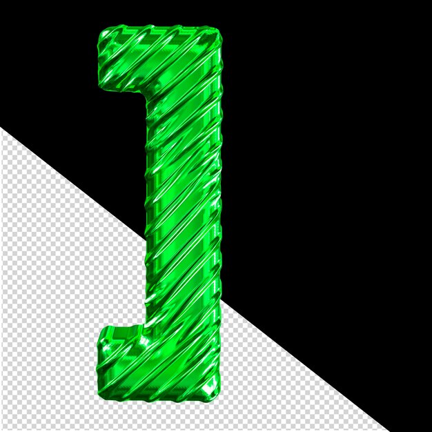 Ribbed green 3d symbol