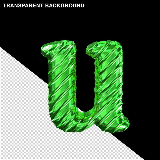 Ribbed green letter u