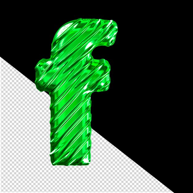 Ribbed groen 3d symbool letter f