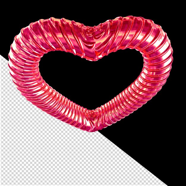 PSD ribbed pink 3d heart