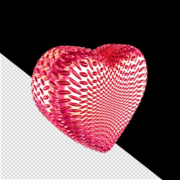 PSD cuore 3d rosa a coste