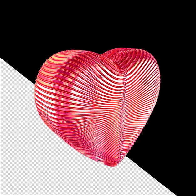 PSD cuore 3d rosa a coste