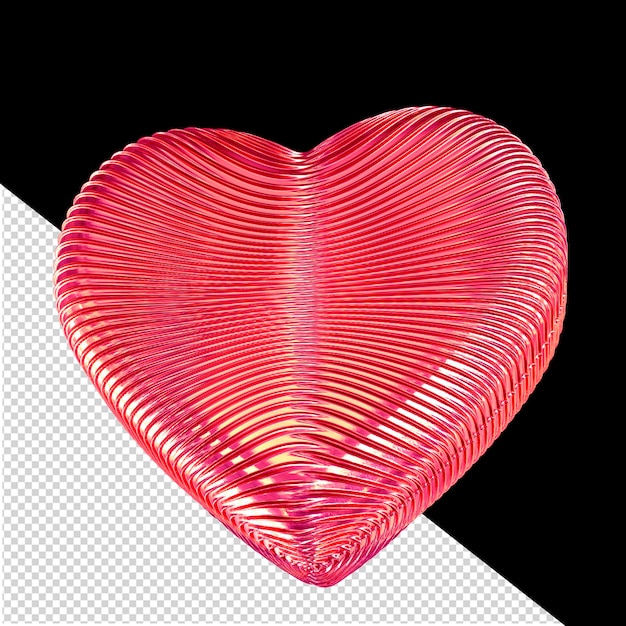 Ribbed pink 3d heart