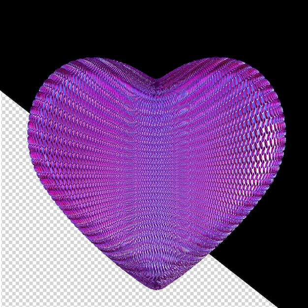 PSD ribbed purple 3d heart