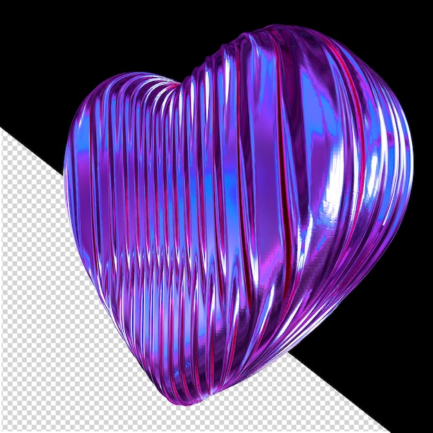 Ribbed purple 3d heart