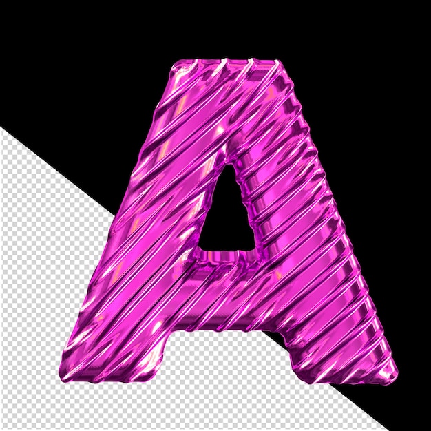 PSD ribbed purple 3d symbol letter a