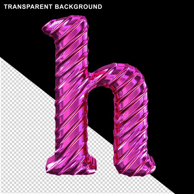 PSD ribbed purple letter h