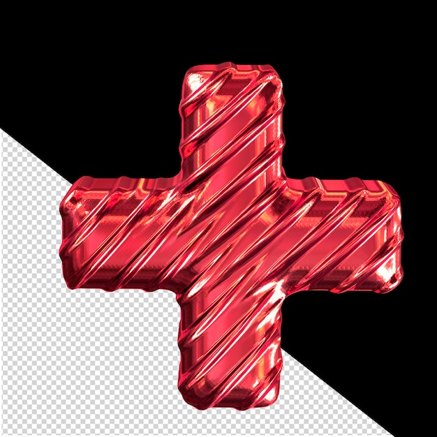 リブ付きの赤い 3 d シンボル