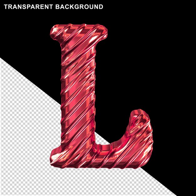 PSD ribbed red letter l