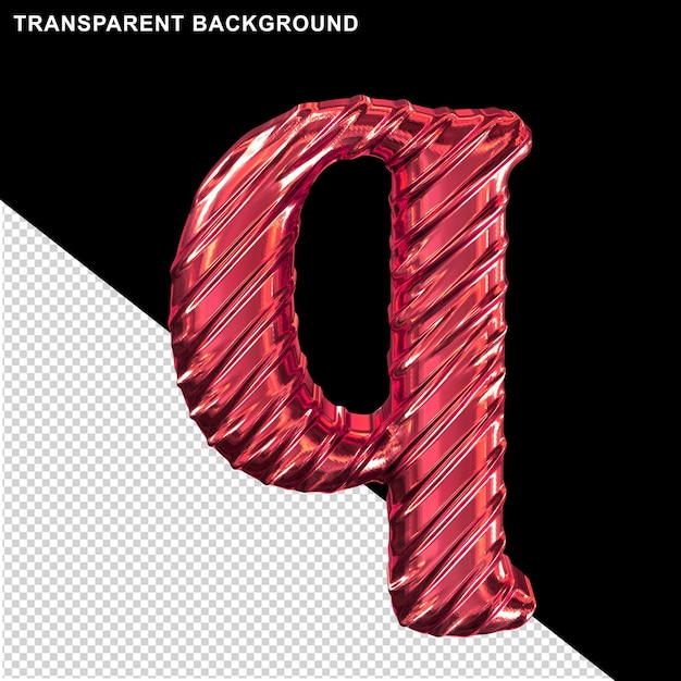 Ribbed red letter q