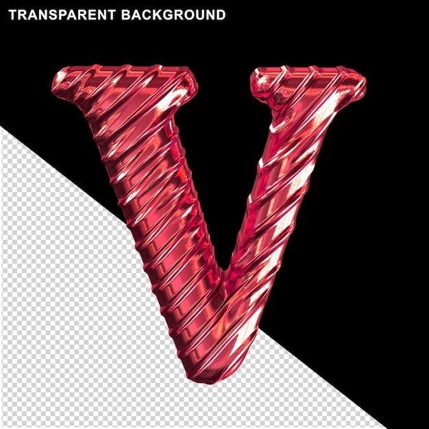 Ribbed red letter v