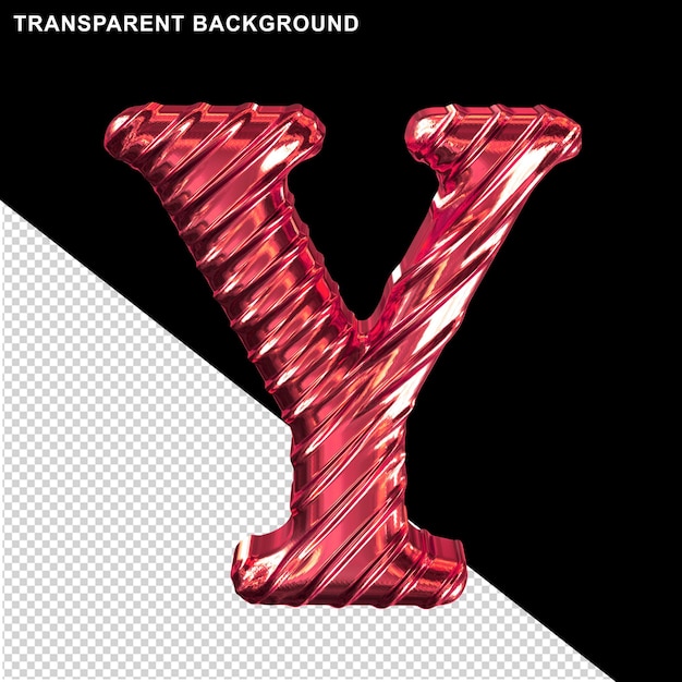 Premium PSD  Ribbed red letter y