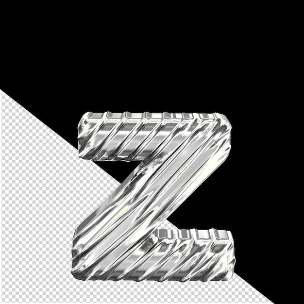 PSD ribbed silver 3d symbol letter z