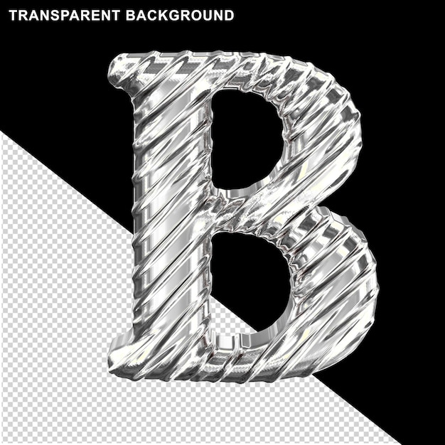 Ribbed silver capital letter b