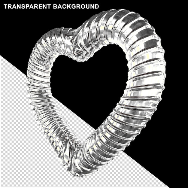 Ribbed silver heart