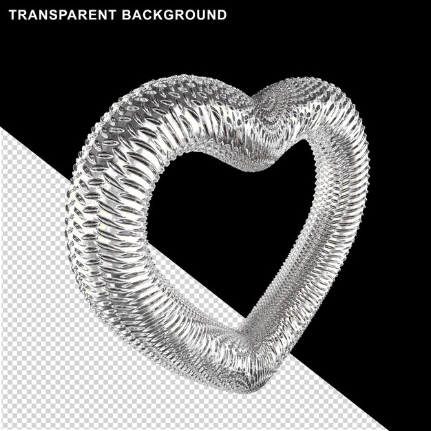 Ribbed silver heart