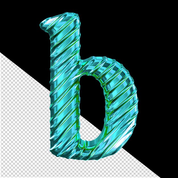 PSD ribbed turquoise symbol letter b