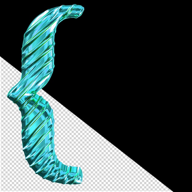 Ribbed turquoise symbol