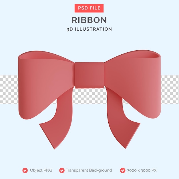 PSD ribbon 3d illustration