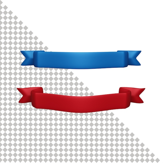 PSD ribbon banner 3d icon