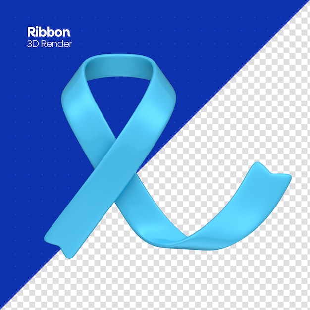 PSD ribbon blue november 3d render