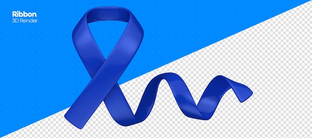 PSD ribbon blue november 3d render