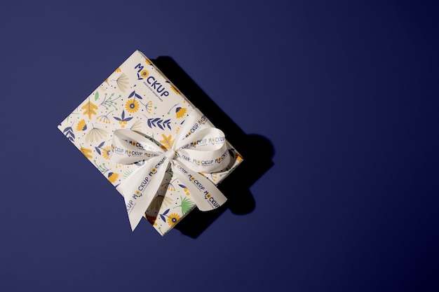 Ribbon and box mockup design