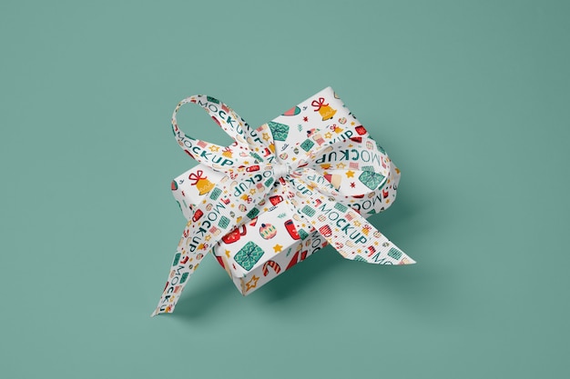 ribbon and box mockup design
