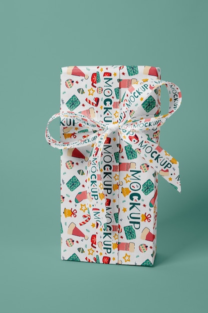 ribbon and box mockup design