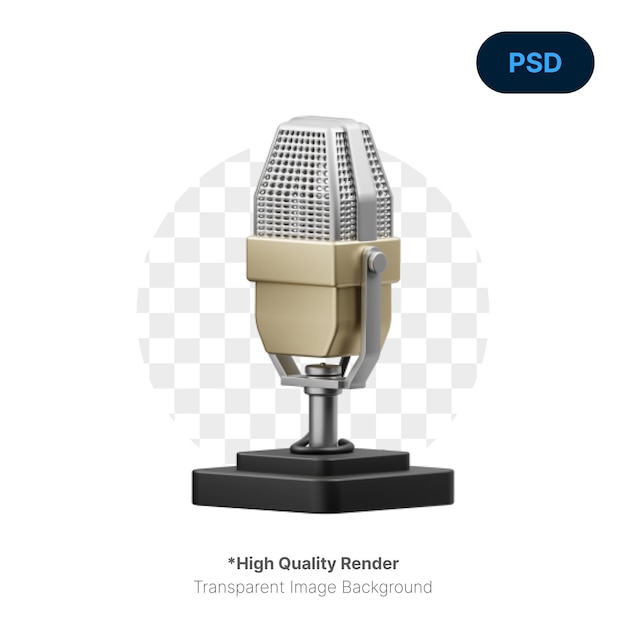 PSD ribbon microphone 3d icon premium psd