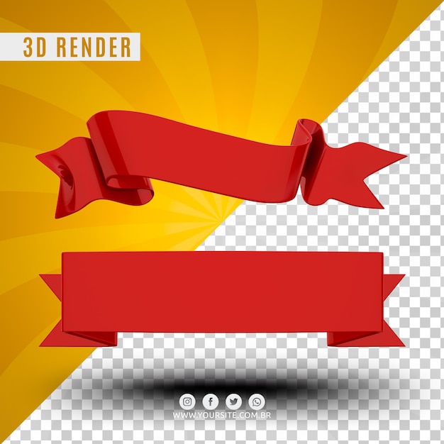 PSD ribbon pack for 3d promotions and campaigns