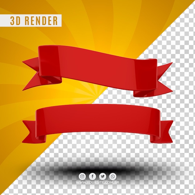 PSD ribbon pack for 3d promotions and campaigns