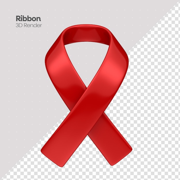 PSD ribbon red giornata mondiale del cancro render 3d