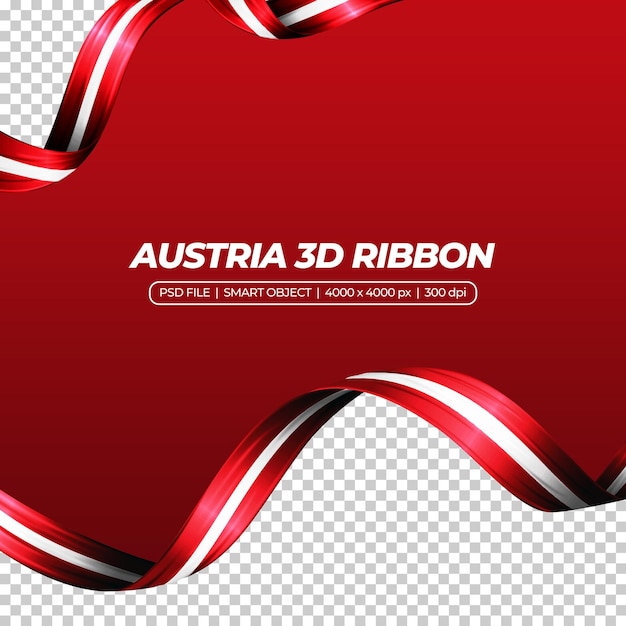 PSD nastro con bandiera austriaca colore 3d