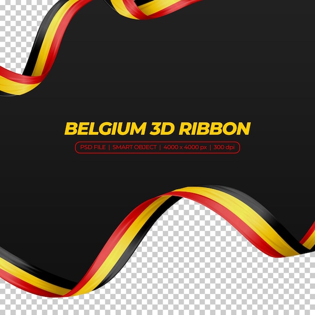 Nastro con colore bandiera belgio 3d