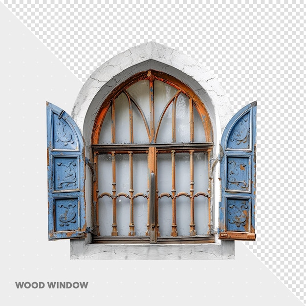 PSD ric wooden window voor compositie 3d-element