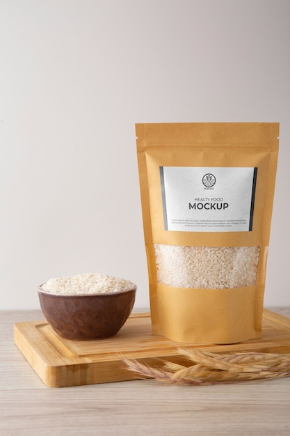 PSD rice bag packaging mockup design