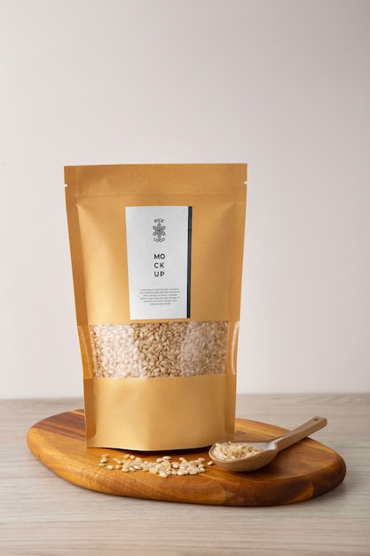 PSD rice bag packaging mockup design