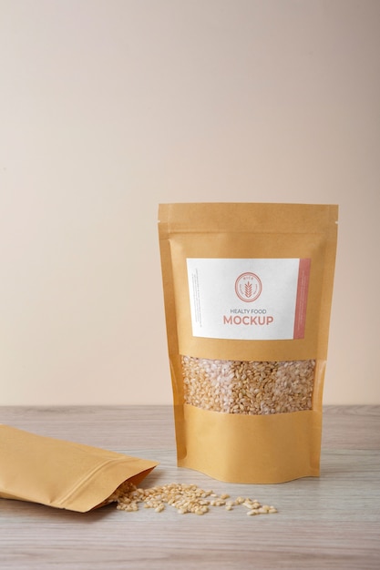 PSD rice bag packaging mockup design