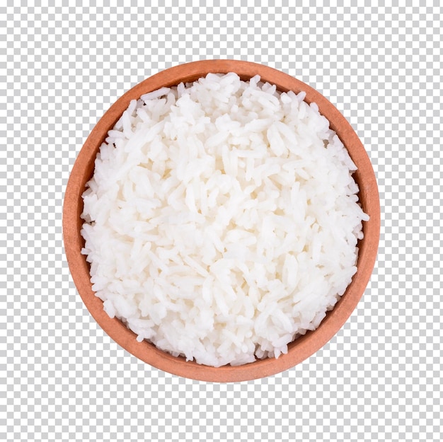 Rice in clay pot isolated Premium PSD Top view