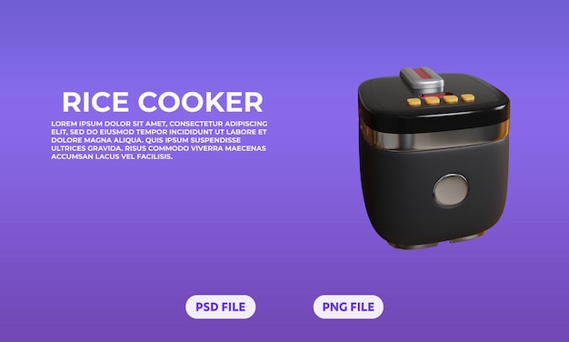 Rice cooker 3d icon