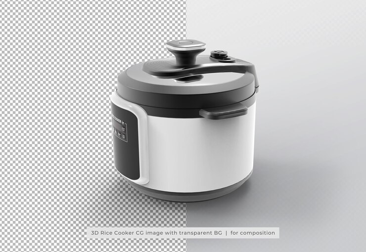 PSD rice cooker in 3d rendering isolated