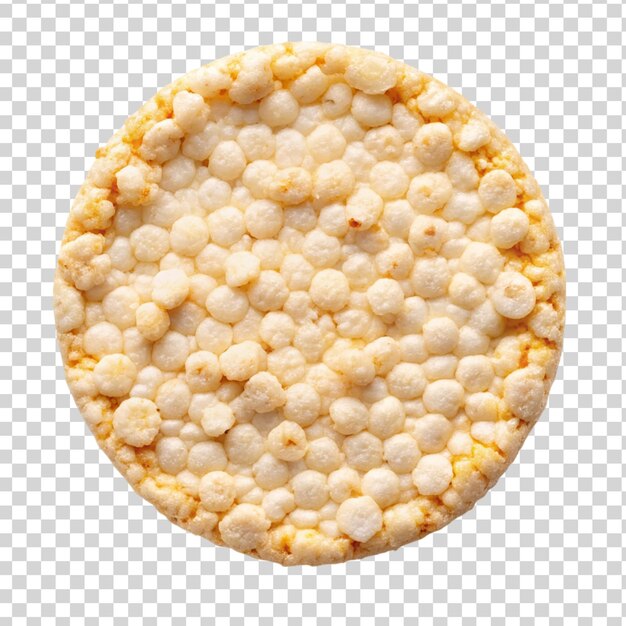 Rice cracker top view isolated on transparent background