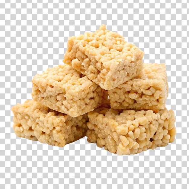 Rice krispies treat on transparent background