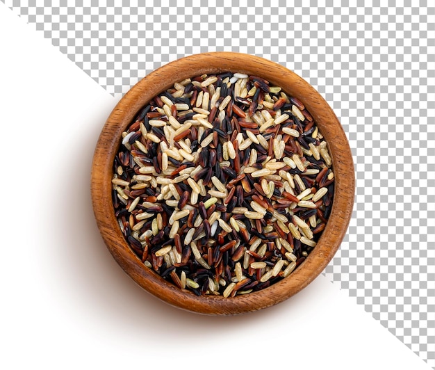 PSD rice mix isolated top view