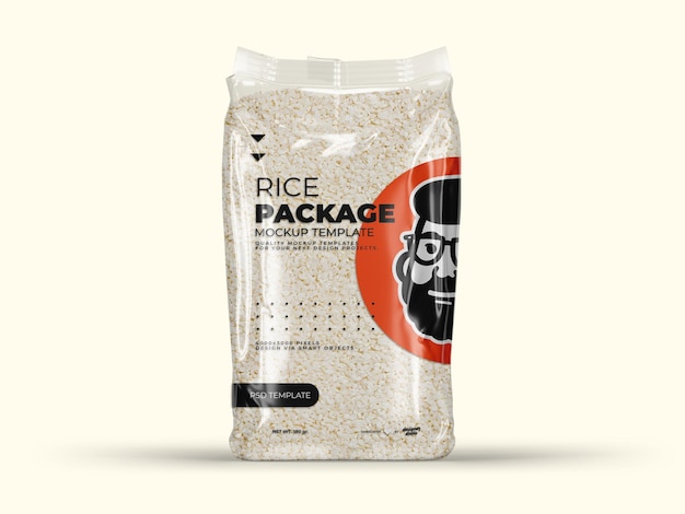 PSD rice pouch mockup template