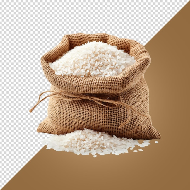 PSD rice sack isolated on white background