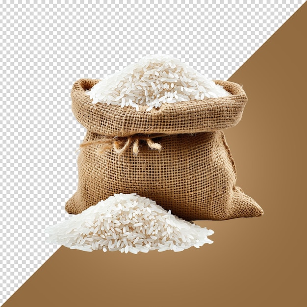 PSD rice sack isolated on white background