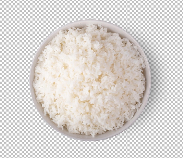 Rice in white bowl on alpha layer