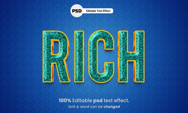 Rich 3d editable psd rich text effect